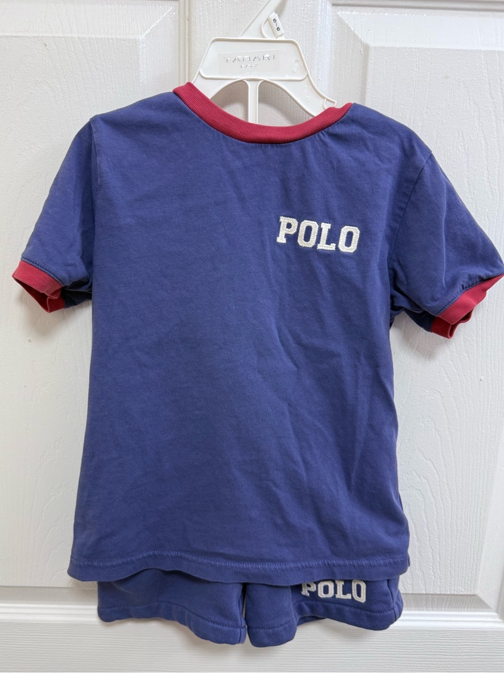 Polo by Ralph Lauren Kids Blue Short Sleeve Tee with Red Trim